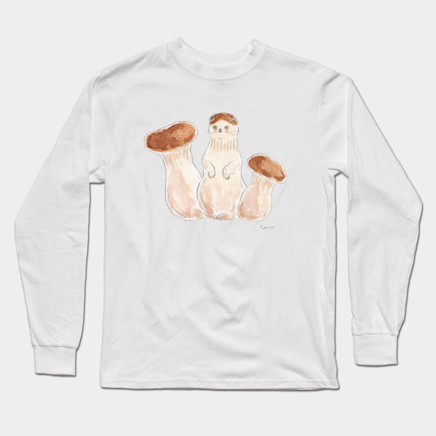 Mushroom cat Long Sleeve T-Shirt by TOCOROCOMUGI